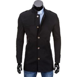 PŁASZCZ MĘSKI C269 - CZARNY. Czarne płaszcze na zamek męskie Ombre Clothing, m, z bawełny, eleganckie. Za 149,00 zł.