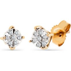 Złote Kolczyki - złoto żółte 333, Diament 0,06ct. Żółte kolczyki damskie W.KRUK, z diamentem, złote. Za 1290,00 zł.