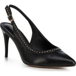 Buty damskie. Czarne szpilki Wittchen, bez wzorów, ze skóry, klasyczne, na wysokim obcasie, na obcasie, ze sprzączką. W wyprzedaży za 199,90 zł.