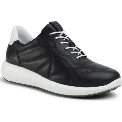 Sneakersy ECCO - Soft 7 Runner W 46066350669 Black/White. Czarne półbuty damskie ecco, ze skóry. W wyprzedaży za 459,00 zł.
