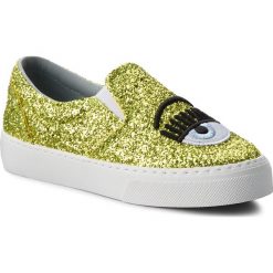 Tenisówki CHIARA FERRAGNI - 18AI-CF2063 Yellow. Żółte trampki i tenisówki damskie Chiara Ferragni, bez wzorów, ze skóry, bez zapięcia. W wyprzedaży za 479,00 zł.