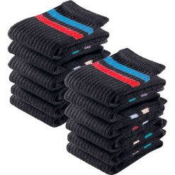 Skarpetki sportowe GO IN (12 par) bonprix czarny w paski. Czarne skarpetki męskie marki bonprix, w paski. Za 47,88 zł.