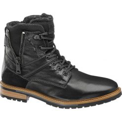 Kozaki męskie AM SHOE czarne. Czarne glany męskie AM SHOE, z materiału, na sznurówki. Za 279,90 zł.