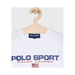 Polo Ralph Lauren - T-shirt dziecięcy 134-176 cm. Białe t-shirty chłopięce Polo Ralph Lauren, z nadrukiem, z bawełny, bez rękawów. W wyprzedaży za 119,90 zł.