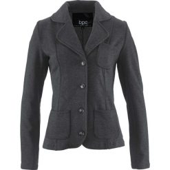 Żakiet z dzianiny dresowej bonprix antracytowy melanż. Szare żakiety damskie bonprix, bez wzorów, z dzianiny. Za 47,99 zł.
