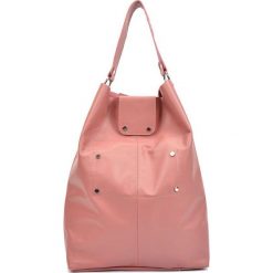Shopper bag damskie: Skórzana torebka w kolorze różowym – (S)44 x (W)46 x (G)11 cm