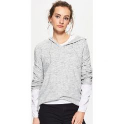Swetry klasyczne damskie: Sweter z kapturem – Jasny szary