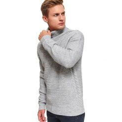 Sweter golf strukturalny. Szare swetry męskie Top Secret, na zimę, xl, bez wzorów, ze splotem, eleganckie, z golfem, bez kaptura. W wyprzedaży za 69,99 zł.