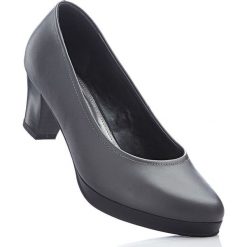 Czółenka skórzane bonprix szary. Szare buty ślubne damskie bonprix, na obcasie. Za 124,99 zł.