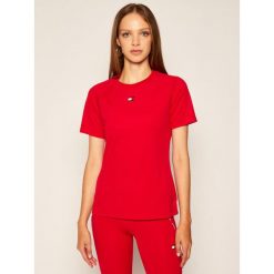 Koszulka techniczna Tommy Sport Flag Logo S10S100638. Czerwone koszulki damskie polo Tommy Sport, s, bez wzorów, polo, bez rękawów, bez kaptura. Za 179,00 zł.