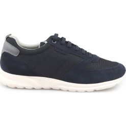 Geox Damian Tenisówki Czarny Niebieski. Niebieskie trampki męskie Geox, bez wzorów, ze skóry, bez zapięcia. Za 464,95 zł.