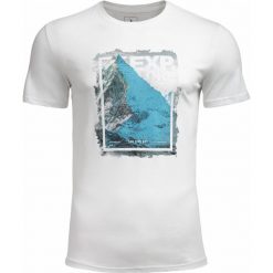 T-shirt męski TSM606 - biały - Outhorn. Białe koszulki męskie Outhorn, m, bez wzorów, bez kołnierzyka, bez rękawów. W wyprzedaży za 39,99 zł.