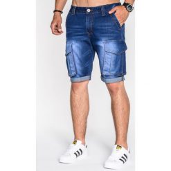 Spodenki i szorty męskie: KRÓTKIE SPODENKI MĘSKIE JEANSOWE P529 – NIEBIESKIE