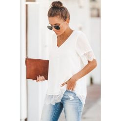 Damski t-shirt ALMARA WHITE. Białe bluzki damskie Damski t-shirt ALMARA WHITE, s, bez wzorów, bez kołnierzyka. W wyprzedaży za 39,00 zł.