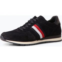 Tommy Hilfiger - Męskie tenisówki ze skóry, niebieski. Niebieskie tenisówki męskie TOMMY HILFIGER, ze skóry. Za 599,95 zł.