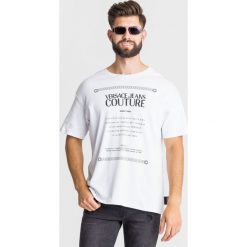 T-SHIRT Versace Jeans Couture. Białe t-shirty męskie Versace Jeans Couture, s, z nadrukiem, z bawełny, z okrągłym kołnierzem. Za 429,00 zł.