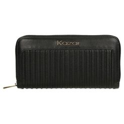Portfele damskie: Skórzany portfel w kolorze czarnym – (S)20 x (W)10 cm