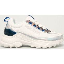 Pepe Jeans - Buty Eccles Iris. Białe buty sportowe damskie Pepe Jeans, bez wzorów, z jeansu, sportowe. W wyprzedaży za 299,90 zł.