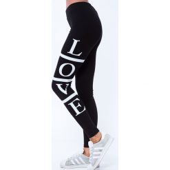 Legginsy we wzory: Legginsy z dużym napisem czarne 8037
