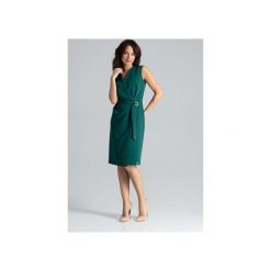 Sukienka L037 Zielony. Zielone sukienki damskie Lenitif, xl, bez wzorów, bez kołnierzyka, bez rękawów, midi, ołówkowe. Za 189,00 zł.