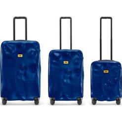 Walizki Icon w zestawie 3 el. kobaltowy. Niebieskie walizki Crash Baggage, bez wzorów, z tkaniny, wakacyjne. Za 2994,00 zł.