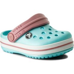 Klapki CROCS - Crocband Clog K 204537 Ice Blue/White. Niebieskie sandały dziewczęce Crocs, z tworzywa sztucznego, bez zapięcia. W wyprzedaży za 109,00 zł.