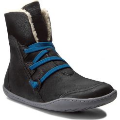 Botki CAMPER - Peu Cami 46477-036 Black. Czarne buty zimowe damskie Camper, z nubiku. W wyprzedaży za 419,00 zł.