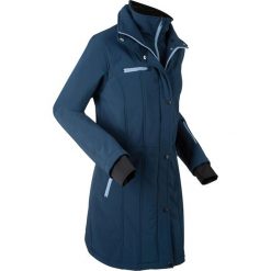 Kurtka softshell ze stretchem, w optyce 2 w 1 bonprix ciemnoniebieski. Niebieskie kurtki damskie bonprix, s, bez wzorów, z softshellu, bez kaptura. Za 239,99 zł.