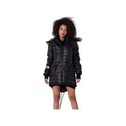 DOWN BLACK PARKA XXX. Czarne kurtki damskie Mar.ska, na zimę, s, z nadrukiem, bez kaptura. Za 319,20 zł.