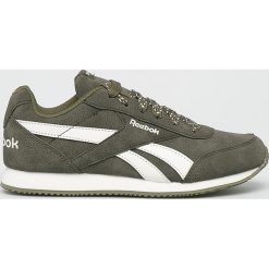 Reebok Classic - Buty dziecięce. Żółte trampki chłopięce Reebok Classic, bez wzorów, z gumy, sportowe, z okrągłym noskiem, na sznurówki. W wyprzedaży za 89,90 zł.