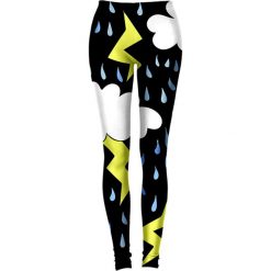 Legginsy: Legginsy w kolorze czarnym ze wzorem