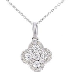Naszyjniki damskie: Złoty naszyjnik z diamentami – dł. 46 cm