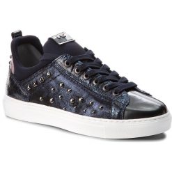 Sneakersy NERO GIARDINI - A806653D Dafne Steel 139. Niebieskie półbuty damskie marki Nero Giardini, bez wzorów, ze skóry, bez obcasa, na płaskiej podeszwie, bez zapięcia. W wyprzedaży za 419,00 zł.
