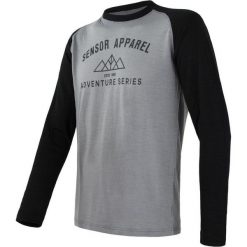Sensor Merino Active Pt Adventure Męska Koszulka z długim rękawem, Szara/Czarna, XXL. Szare koszulki męskie termoaktywne Sensor, xxl, z nadrukiem, z wełny, bez kołnierzyka, z długim rękawem, długie, outdoorowe. Za 279,00 zł.