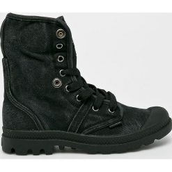 Palladium - Trampki. Czarne trampki i tenisówki damskie Palladium, bez wzorów, z materiału, na sznurówki. W wyprzedaży za 329,90 zł.