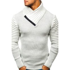 Męski sweter BERTON ECRU. Swetry męskie Męski sweter BERTON ECRU, s, bez wzorów, bez kołnierzyka, bez kaptura. W wyprzedaży za 69,00 zł.