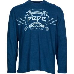 Koszulka "Jeffrey" w kolorze niebieskim. Niebieskie koszulki męskie Pepe Jeans, s, z nadrukiem, z okrągłym kołnierzem, z długim rękawem, długie. W wyprzedaży za 88,95 zł.