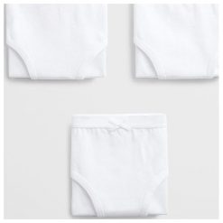 Mango Kids - Figi dziecięce Blanca (3-pack). Białe majtki dziewczęce Mango Kids, z elastanu. Za 59,90 zł.