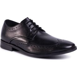 Półbuty CLARKS - Stanford Limit 261480297 Black Leather. Czarne buty wizytowe męskie Clarks, bez wzorów, ze skóry, wizytowe, bez zapięcia. W wyprzedaży za 239,00 zł.