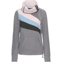 Bluza rozpinana z polaru bonprix szary. Szare bluzy damskie bonprix, bez wzorów, z polaru, bez rękawów, długie, bez kaptura. Za 79,99 zł.
