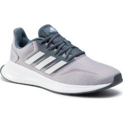 Buty adidas - Runfalcon FW5058 Grey. Szare buty sportowe męskie Adidas, ze skóry ekologicznej, bez zapięcia, do biegania. Za 199,00 zł.