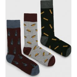 John Frank - Skarpety (3-pack). Szare skarpetki męskie John Frank, bez wzorów, z elastanu. Za 49,90 zł.