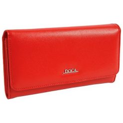 Doca Portfel damski 65310. Czerwone portfele damskie Doca, bez wzorów. W wyprzedaży za 64,00 zł.