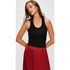 Answear - Top. Brązowe topy damskie ANSWEAR, l, z bawełny, z okrągłym kołnierzem. W wyprzedaży za 29,90 zł.