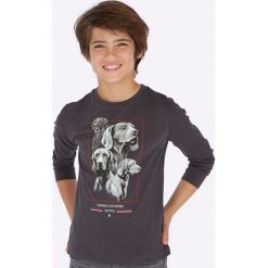 Mayoral - Longsleeve dziecięcy 128-172 cm. Niebieskie t-shirty chłopięce Mayoral, z nadrukiem, z bawełny, z długim rękawem. Za 74,90 zł.