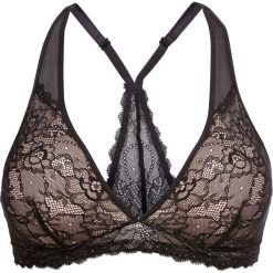 Biustonosz bustier bonprix czarny. Czarne biustonosze bonprix, w koronkowe wzory, z koronki. Za 32,99 zł.