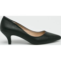 Answear - Czółenka Lily Shoes. Czarne buty ślubne damskie marki Kazar, z nubiku, na wysokim obcasie, na szpilce. W wyprzedaży za 79,90 zł.