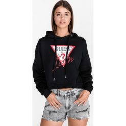 Guess Bluza Czarny. Czarne bluzy damskie Guess, s, z nadrukiem, z bawełny, bez rękawów, bez kaptura. Za 330,95 zł.