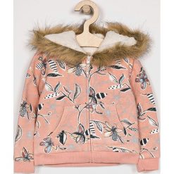 Roxy - Bluza dziecięca. Różowe bluzy dziewczęce Roxy, bez wzorów, z bawełny, bez rękawów, z kapturem. W wyprzedaży za 119,90 zł.