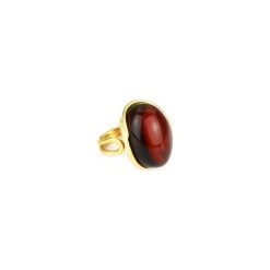InspiRING Bursztyn Wiśniowy złoto. Czerwone pierścionki damskie Brazi druse jewelry, z bursztynem, srebrne. Za 430,00 zł.